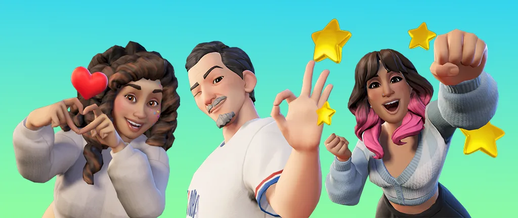 Avatars performing emotes